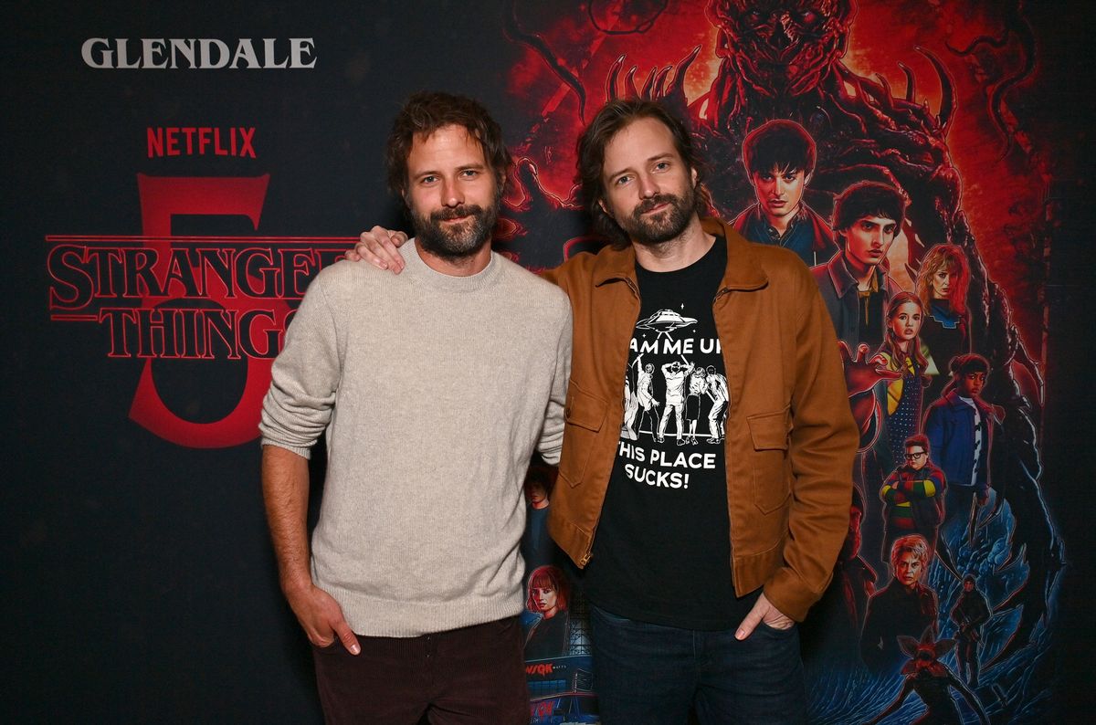 Ross Duffer and Matt Duffer attend Stranger Things 5: The Finale Fan Screenings at AMC The Americana at Brand 18 on December 31, 2025 in Glendale, California. 