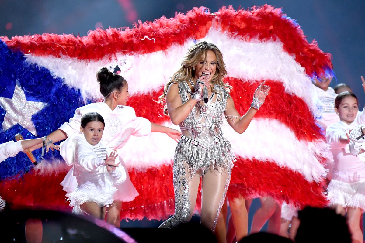 Jennifer Lopez reminisced about her own halftime show in 2020, when she and Shakira brought Bad Bunny onstage as a surprise guest at Miami’s Hard Rock Stadium. 