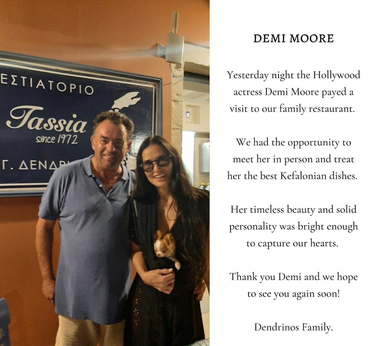 The restaurant has hosted celebrities like Demi Moore and Magic Mike in the past