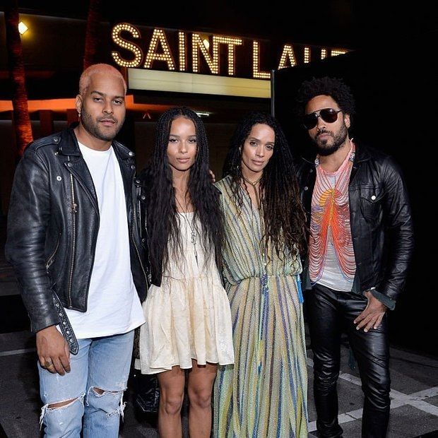 Twin Shadow with girlfriend Zoe Kravitz and her parents Lisa Bonet and Lenny Kravitz.
Photo: Getty Images for SAINT LAURENT