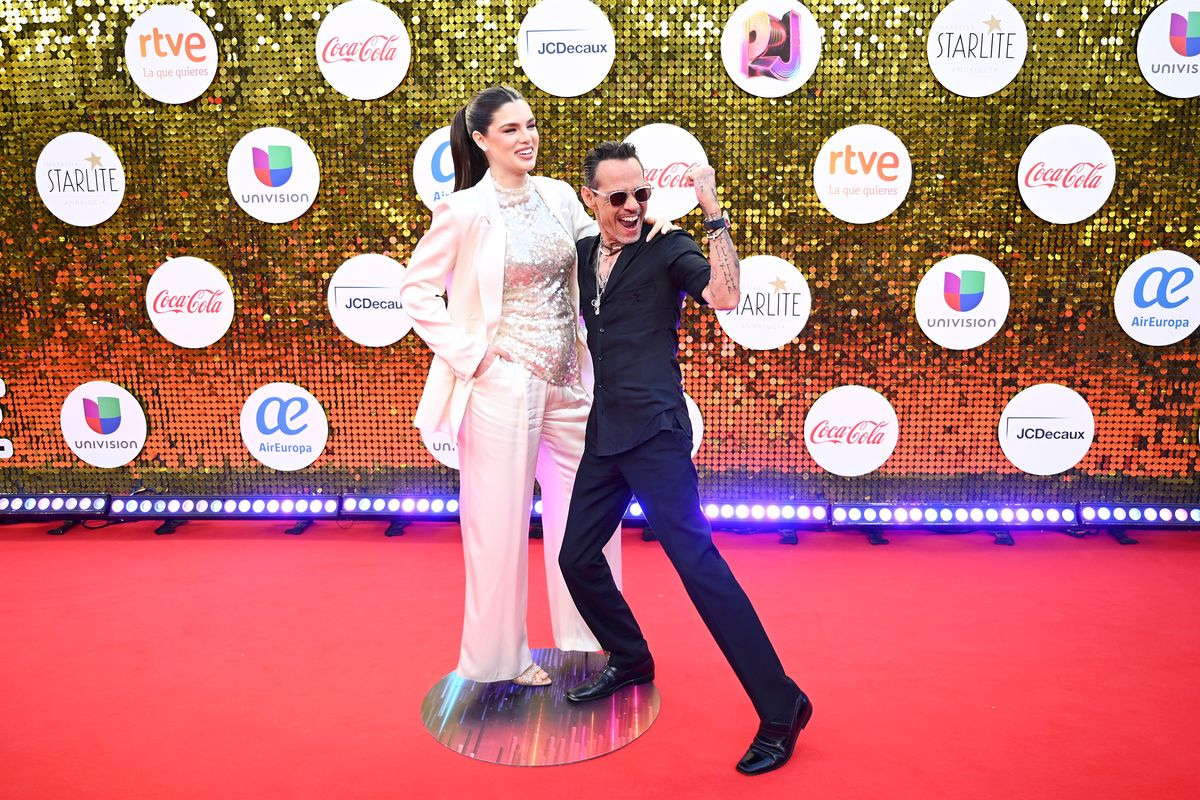 Marc Anthony and Nadia Ferreira attend the Premios Juventud Awards 2026 at Starlite Auditorium on September 03, 2026 in Marbella, Spain