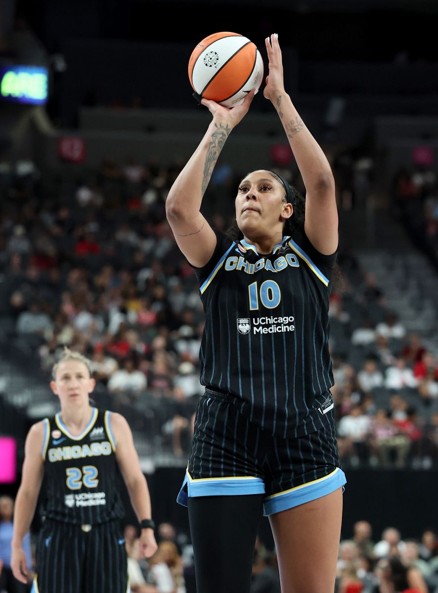 At 6-foot-7, the Chicago Sky center has become an imposing presence in the WNBA.