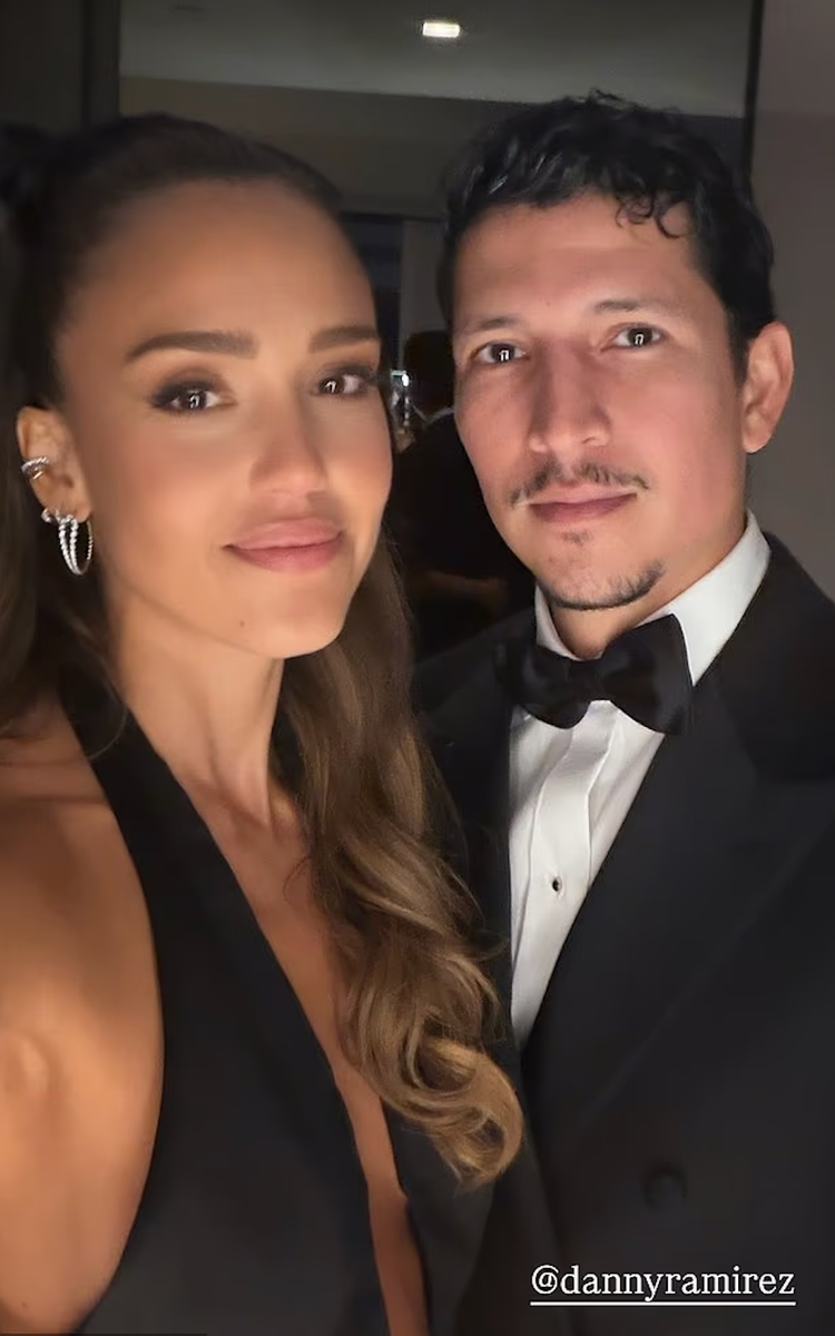 Jessica Alba and boyfriend Danny Ramirez in their looks for Taylor Swift's wedding