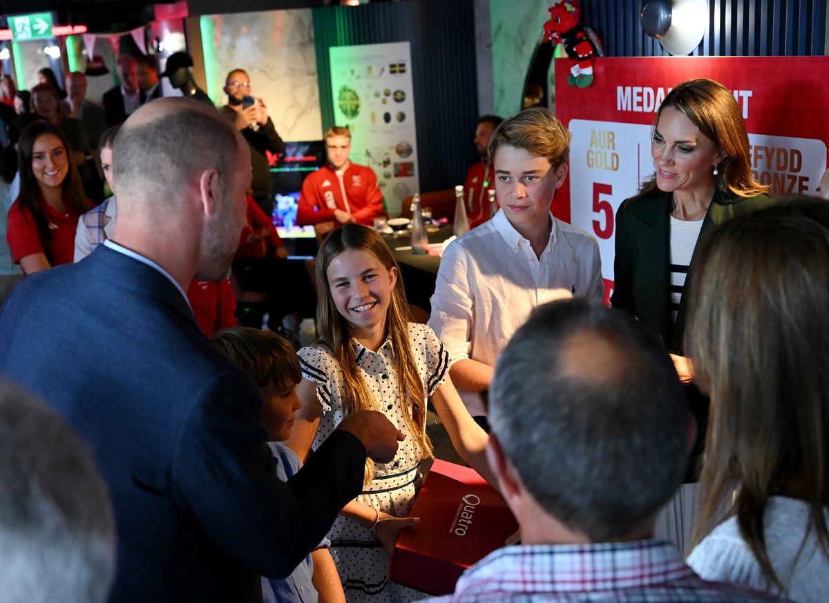 The Prince and Princess of Wales, William and Catherine, and their children Prince George, Princess Charlotte and Prince Louis, visit Wales House and meet athletes from Team Wales during the Glasgow 2026 Commonwealth Games