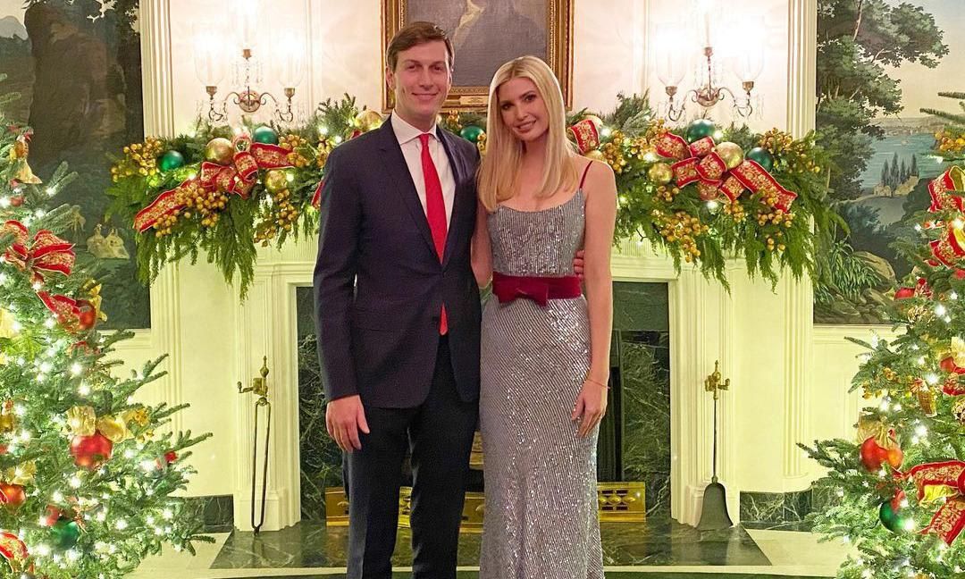 Ivanka Trump and her husband Jared Kushner looked festive as they viewed the White House Christmas