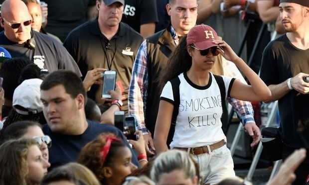 Malia stood front row during hip hop artist Travis Scott's set.
<br>
Photo: Getty Images