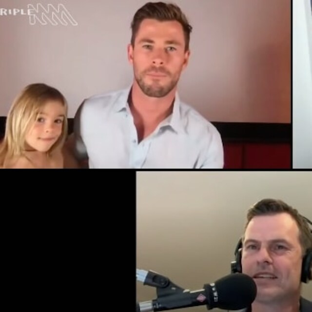 Chris Hemsworth, Elsa Pataky son crashes interview(01)