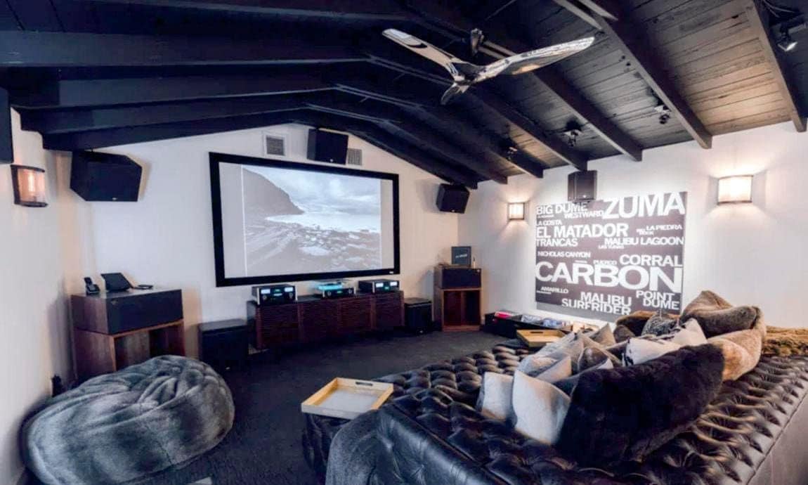 The home's movie theatre room.