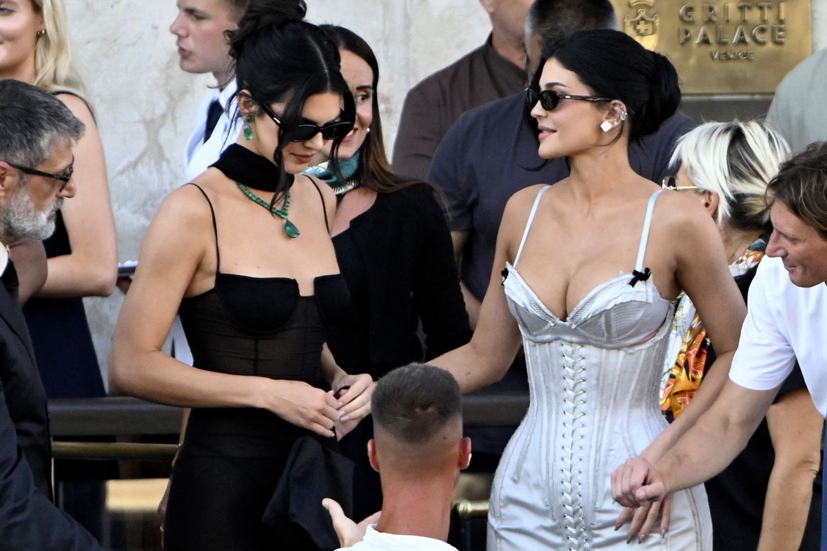 Kylie Jenner and Kendall Jenner on the wedding day of Amazon founder Jeff Bezos with Lauren Sanchez