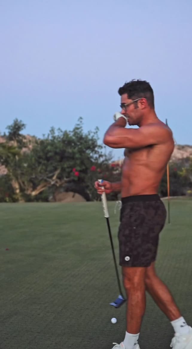 Zac and Dylan Efron make fans go wild after shirtless golf session