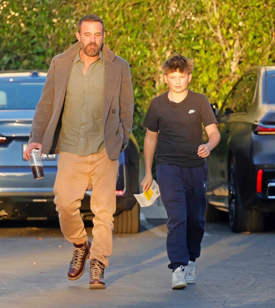 Ben Affleck shares a sweet father-son moment with son Samuel during a low-key Los Angeles walk
