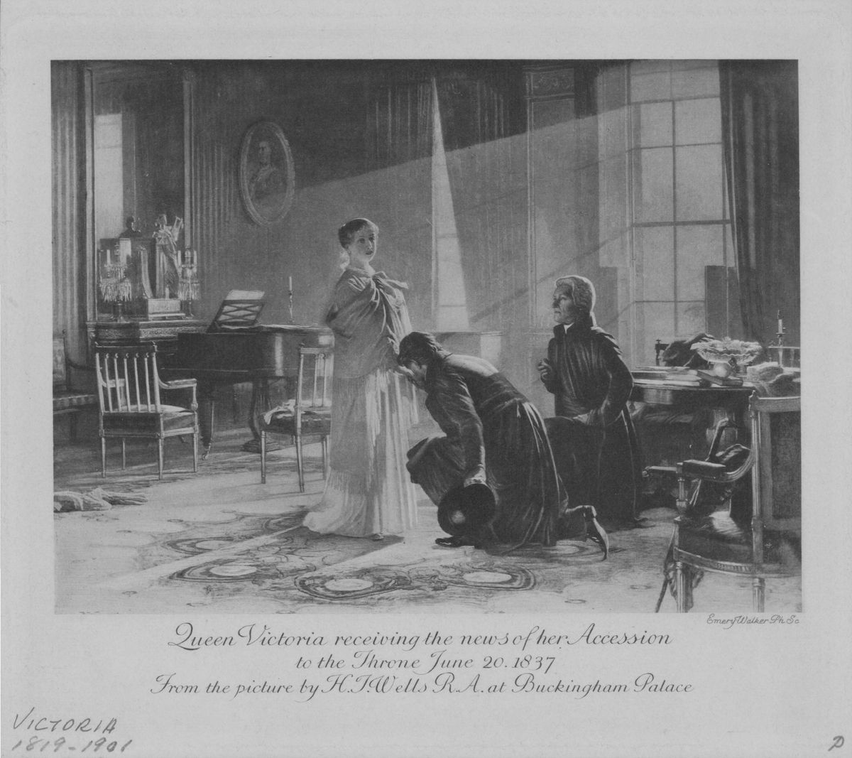 Queen Victoria receiving the news of her accession to the throne at Buckingham Palace, June 20th 1837.