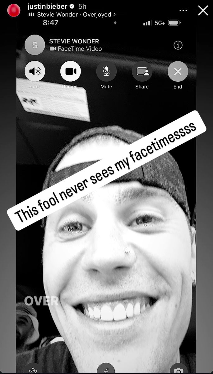 Justin Bieber tries to facetime Stevie Wonder