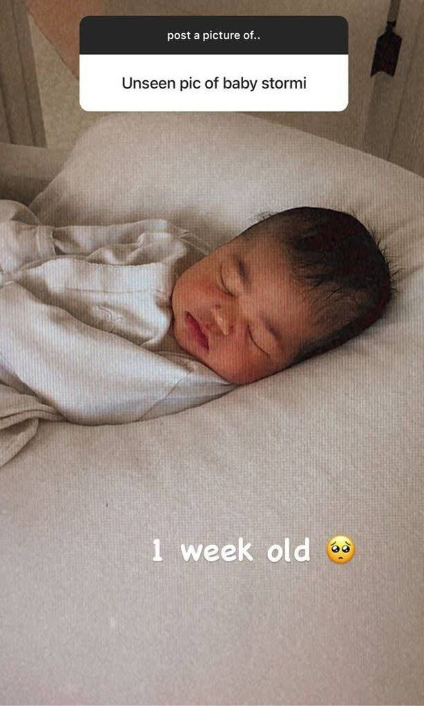 Stormi Webster at 1 week old