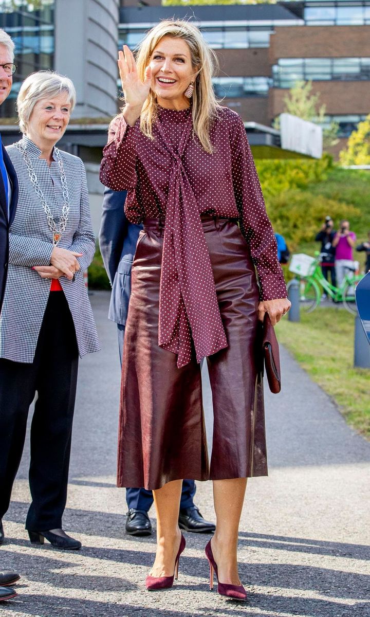 Queen Maxima stepped out in one of our favorite fall shades