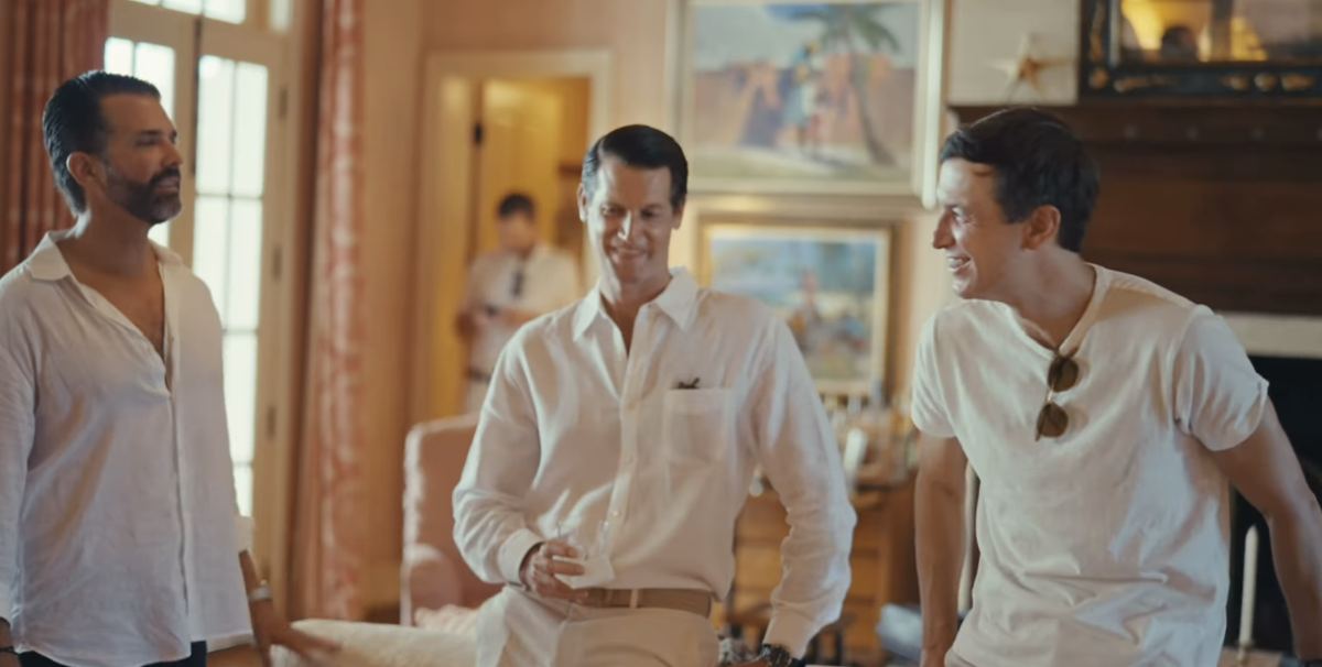 Trump getting ready for his wedding alongside his brother in law, Jared Kushner
