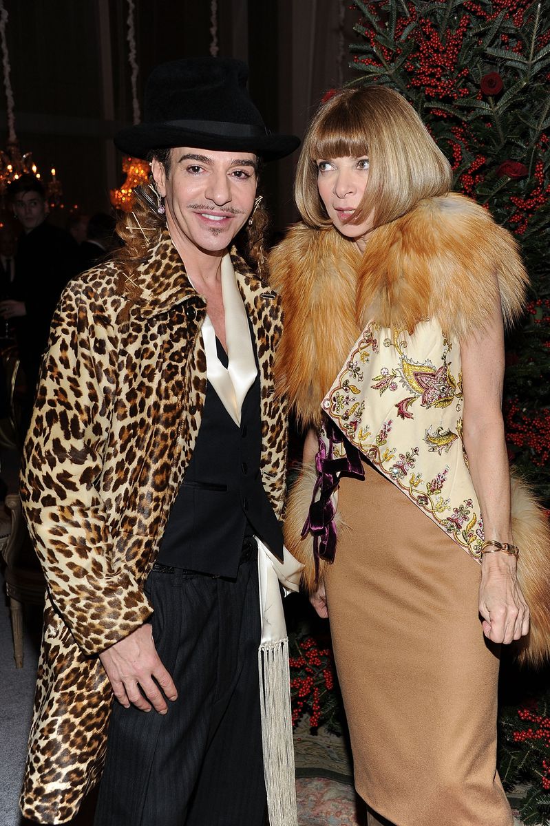 Designer John Galliano and Anna Wintour on December 8, 2010 in New York City.