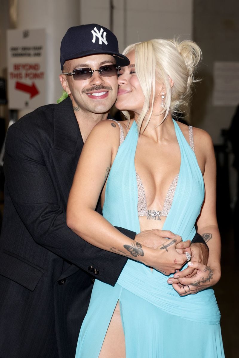 Feid and Karol G attend the 25th Latin GRAMMY Awards at Kaseya Center on November 14, 2024 in Miami, Florida.  (Photo by John Parra/Getty Images for The Latin Recording Academy)