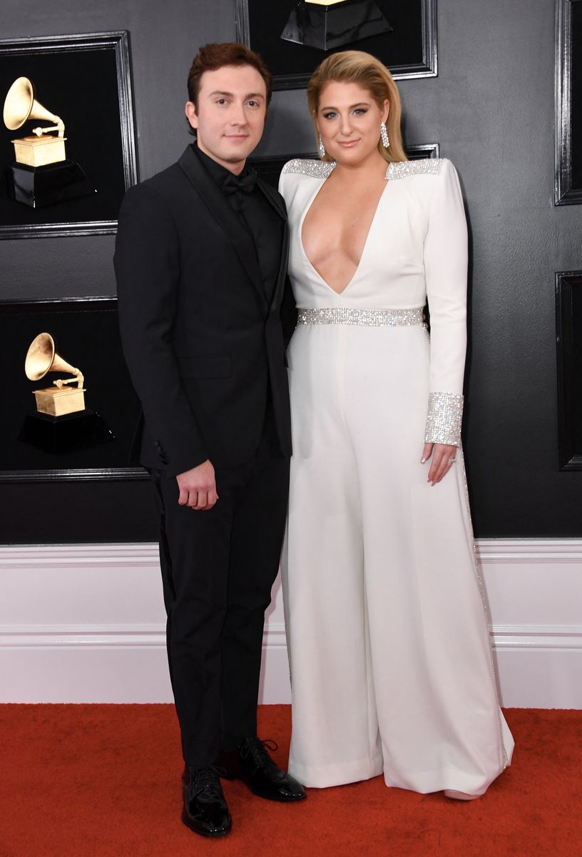 US singer Meghan Trainor and husband actor Daryl Sabara at the 2019 Grammy Awards