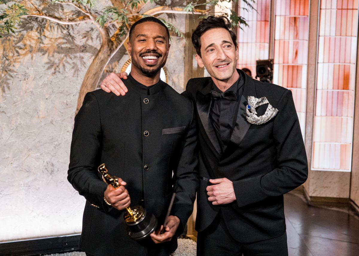 Last year's winner for Best Actor, Adrien Brody, presented the award to Michael B. Jordan 