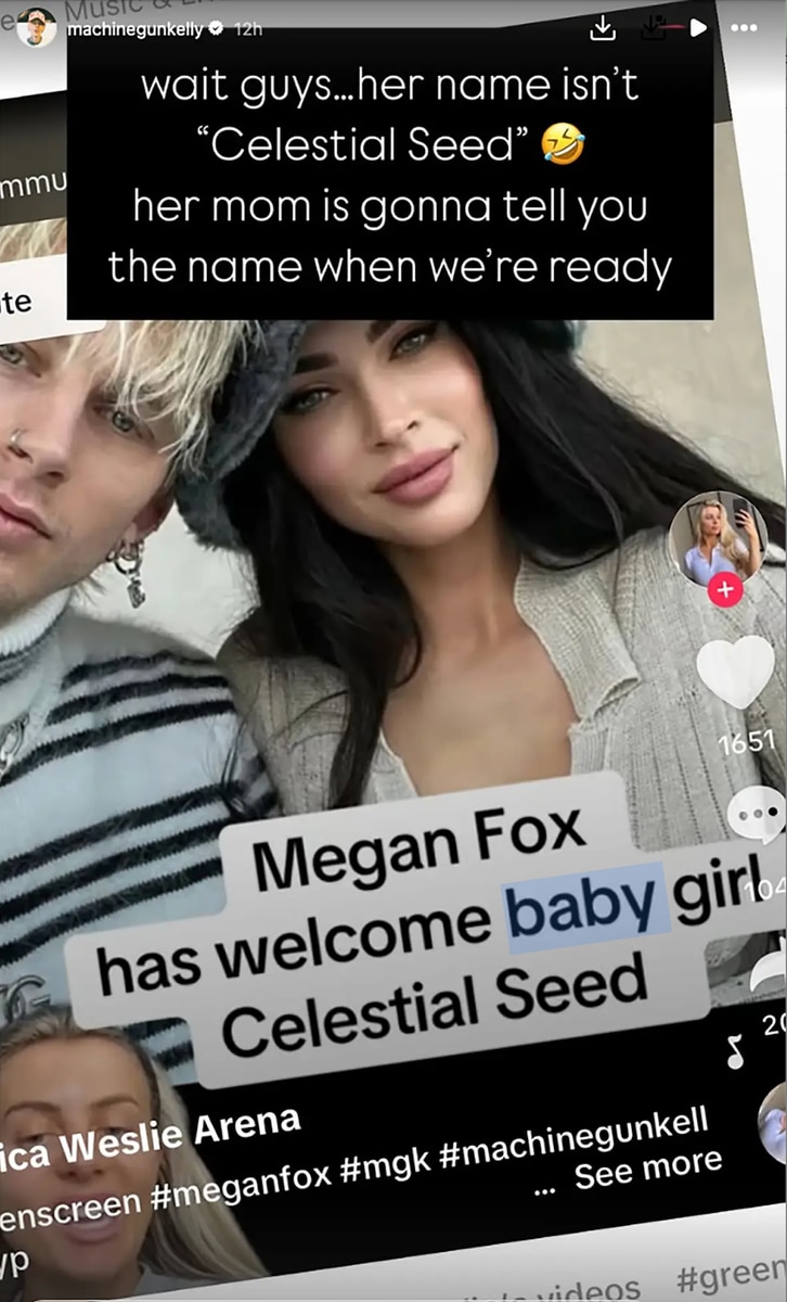 MGK clarified confusion that they named their daughter Celestial Seed