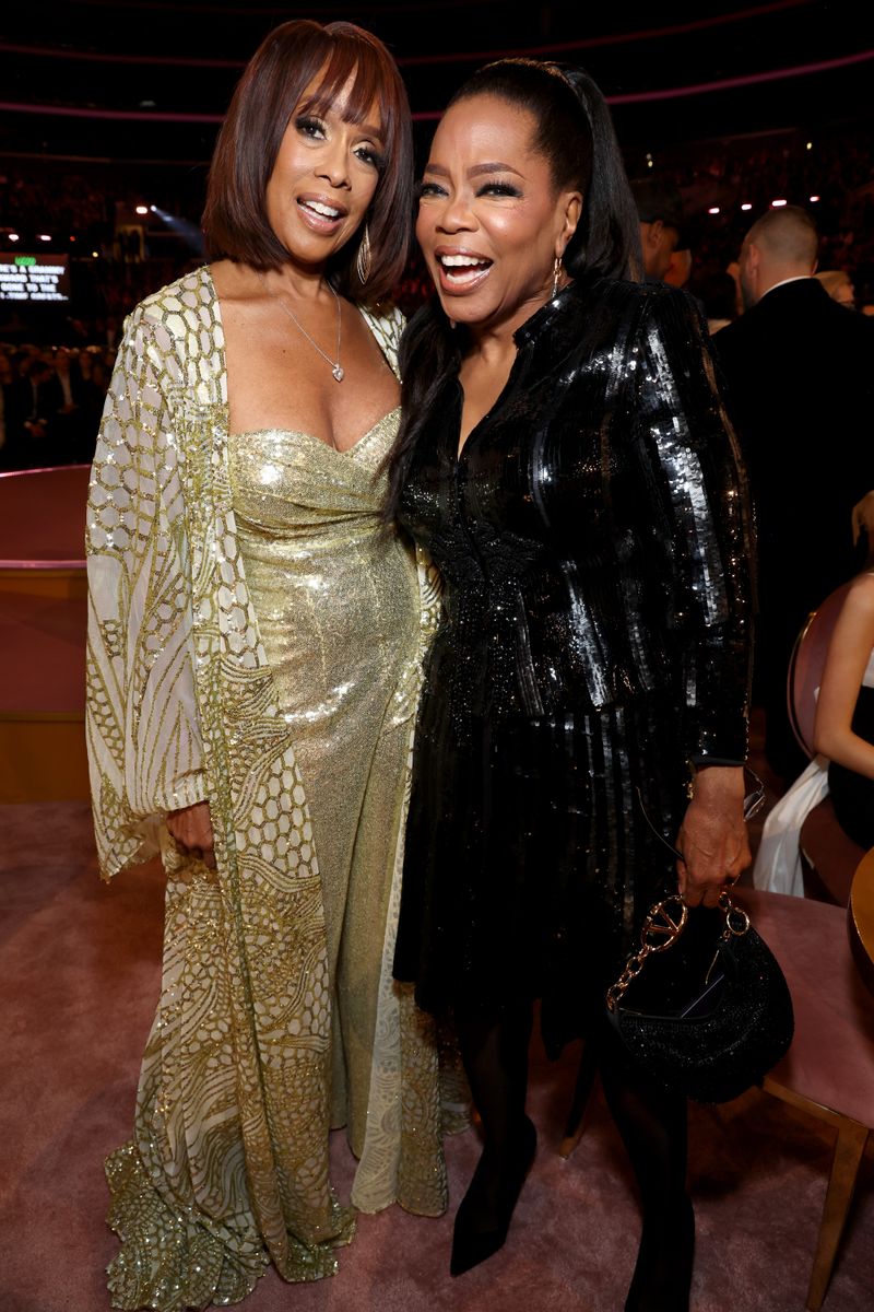 (L-R) Gayle King and Oprah Winfrey attend the 66th GRAMMY Awards at Crypto.com Arena on February 04, 2024 in Los Angeles, California. (Photo by Kevin Mazur/Getty Images for The Recording Academy)