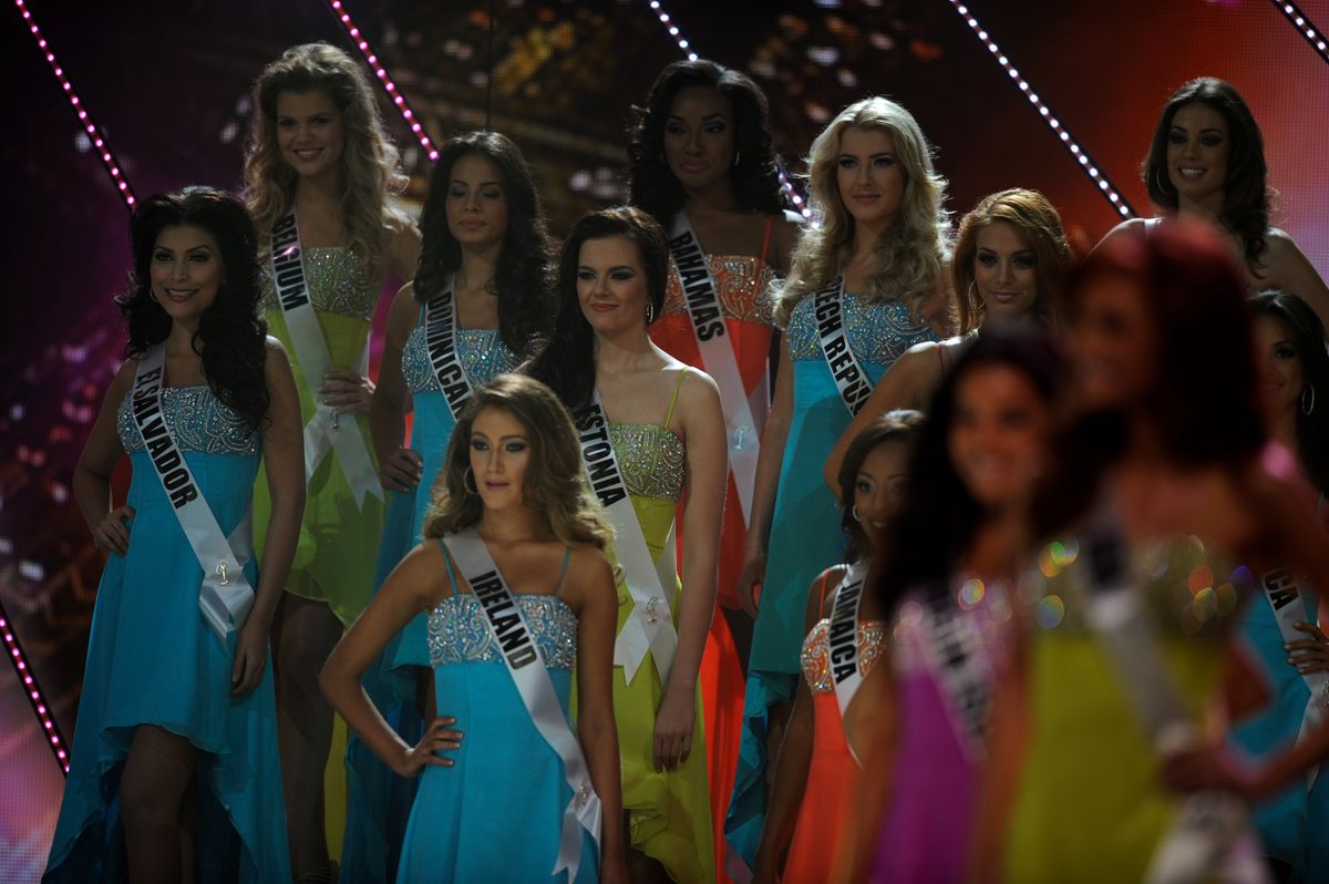Miss Universe 2011 contestants participate in the 60th annual Miss Universe beauty pageant.