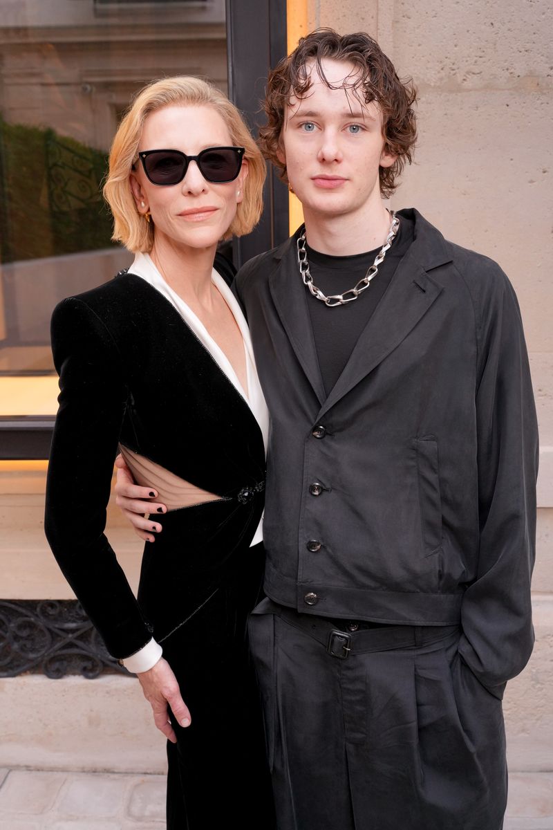Cate Blanchett and Ignatius Martin at the Giorgio Armani Privé Haute Couture show in Paris