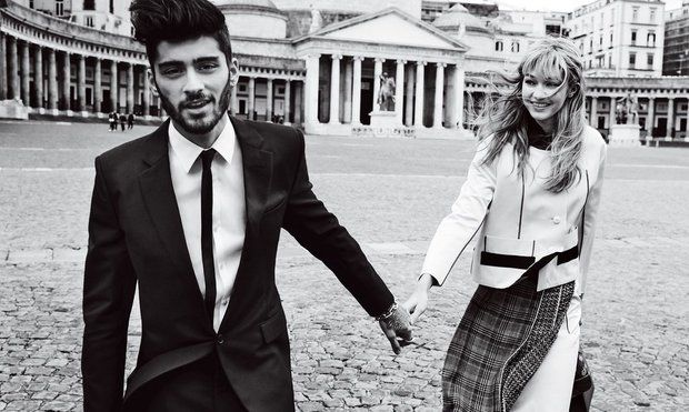 Gigi and new boyfriend Zayn posed for photos in Vogue.
<br>
Photo: Vogue/Mario Testino