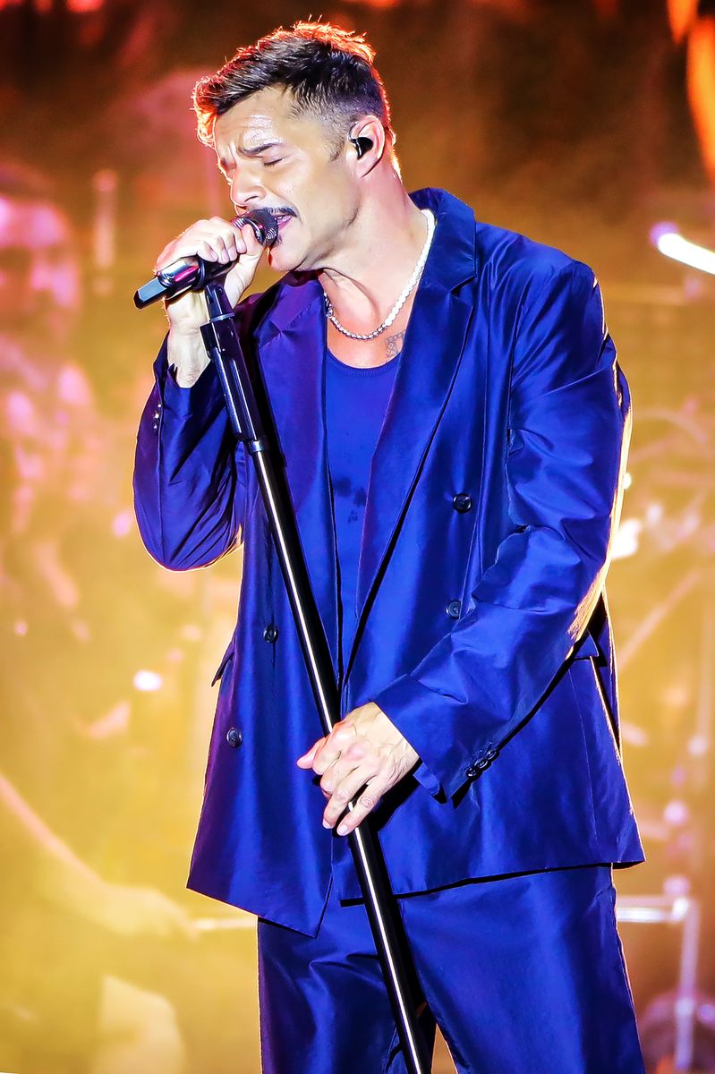 Ricky Martin performs during a concert as part of the 'Sinfónico' at Estadio Banorte on September 29, 2023 in Monterrey, Mexico.