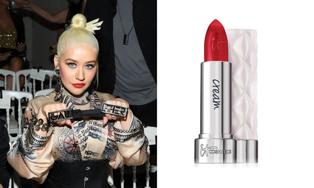 Christina Aguilera cherry red