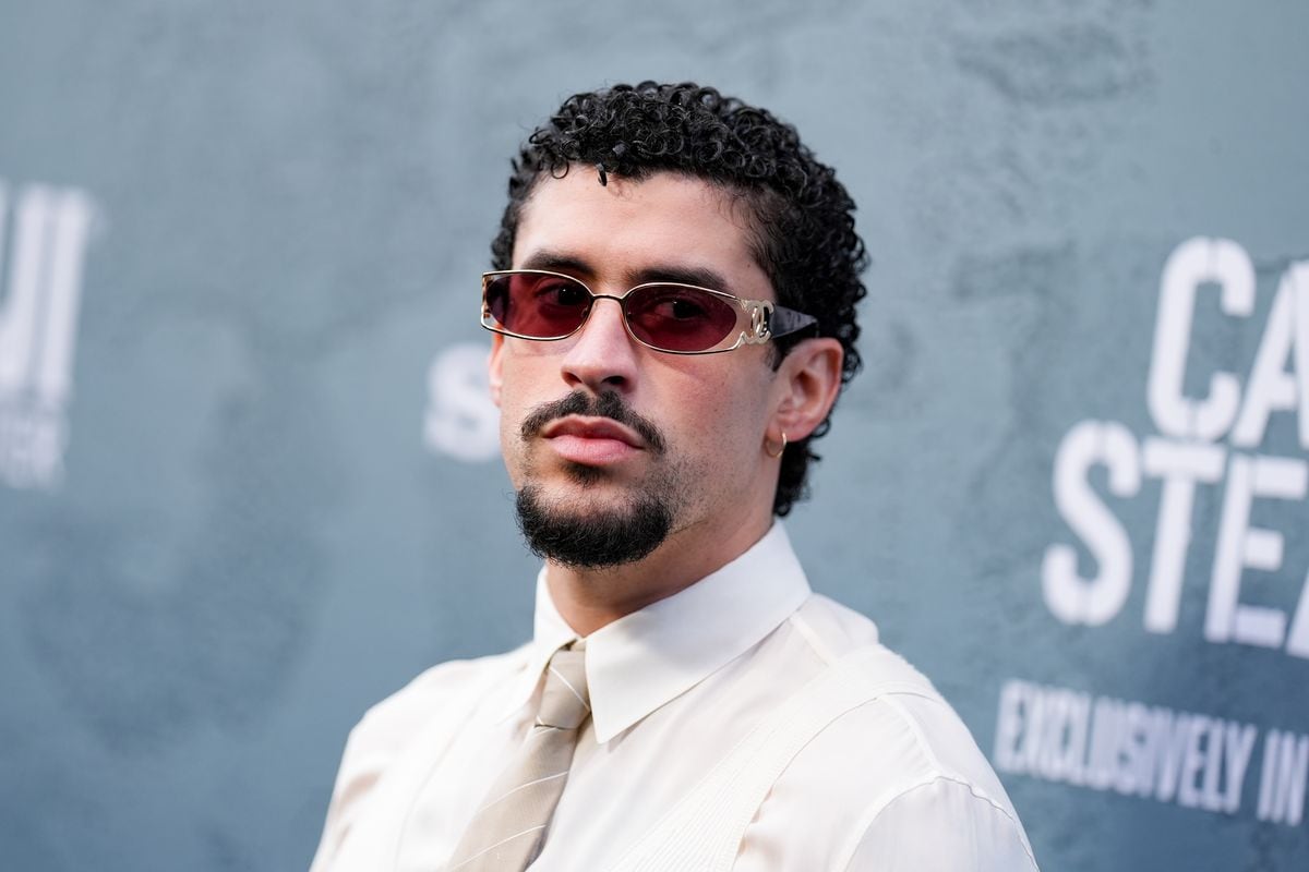 Bad Bunny at the Columbia Pictures "Caught Stealing" New York Premiere held at Regal Union Square on August 26, 2025 in New York, New York. (Photo by John Nacion/Variety via Getty Images) 