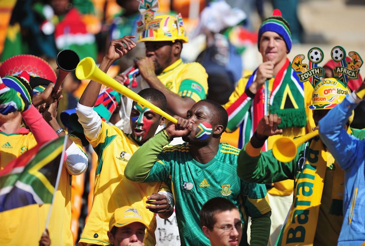  A South Africa fan blows a Vuvuzela as he awaits the Opening Ceremony ahead of the 2010 FIFA World Cup South Africa.