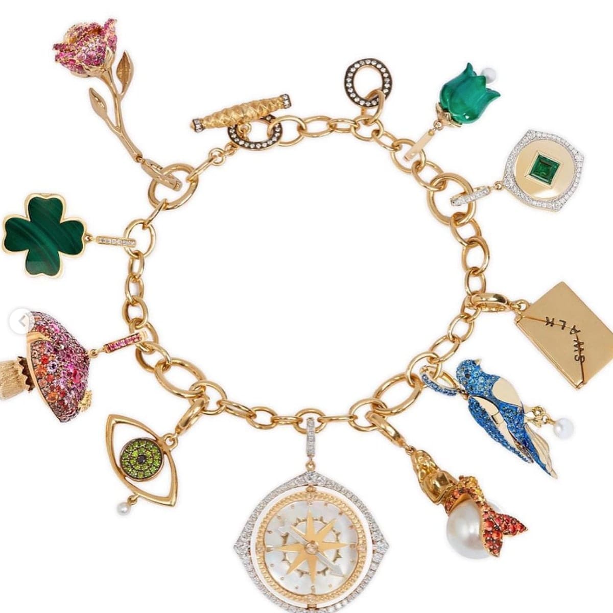 A$AP Rocky gives Rihanna a bracelet with a May birthstone charm