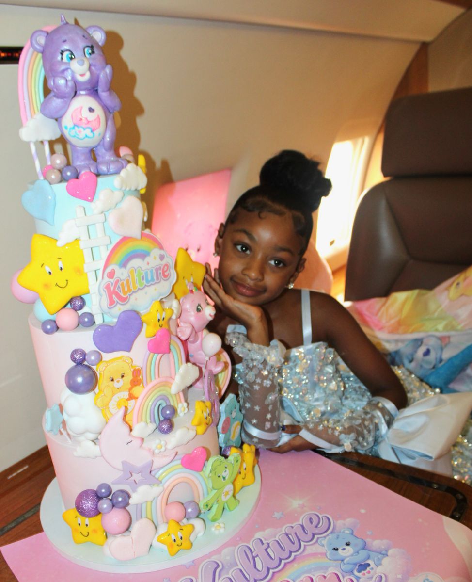 Cardi B surprises daughter Kulture with massive towering Care Bears birthday cake