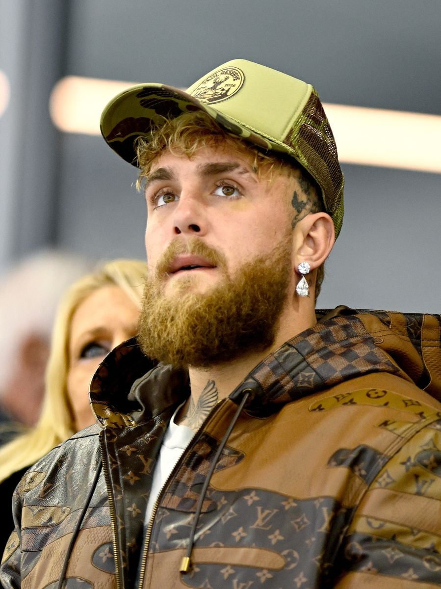 Jake Paul was supporting in the stands with his jaw noticeably different 