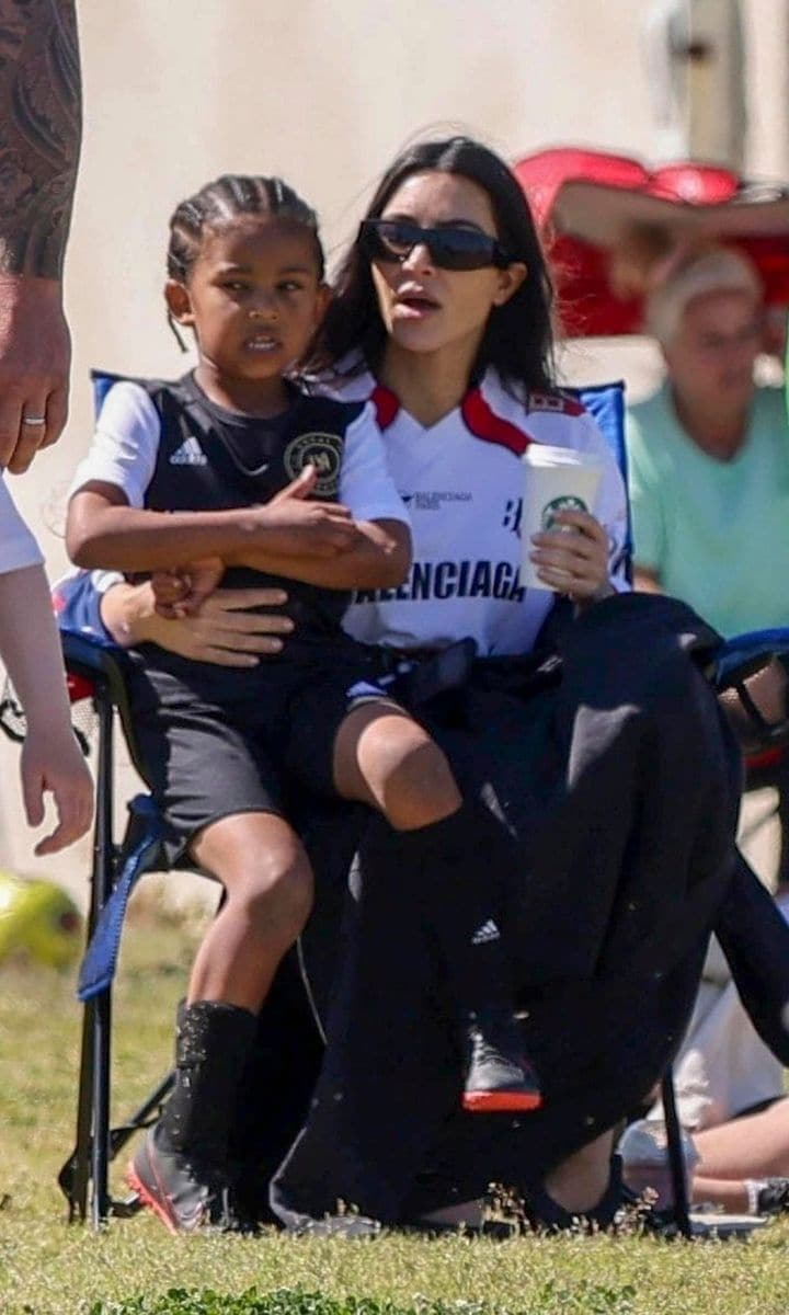 Kim Kardashian at Saint's soccer game