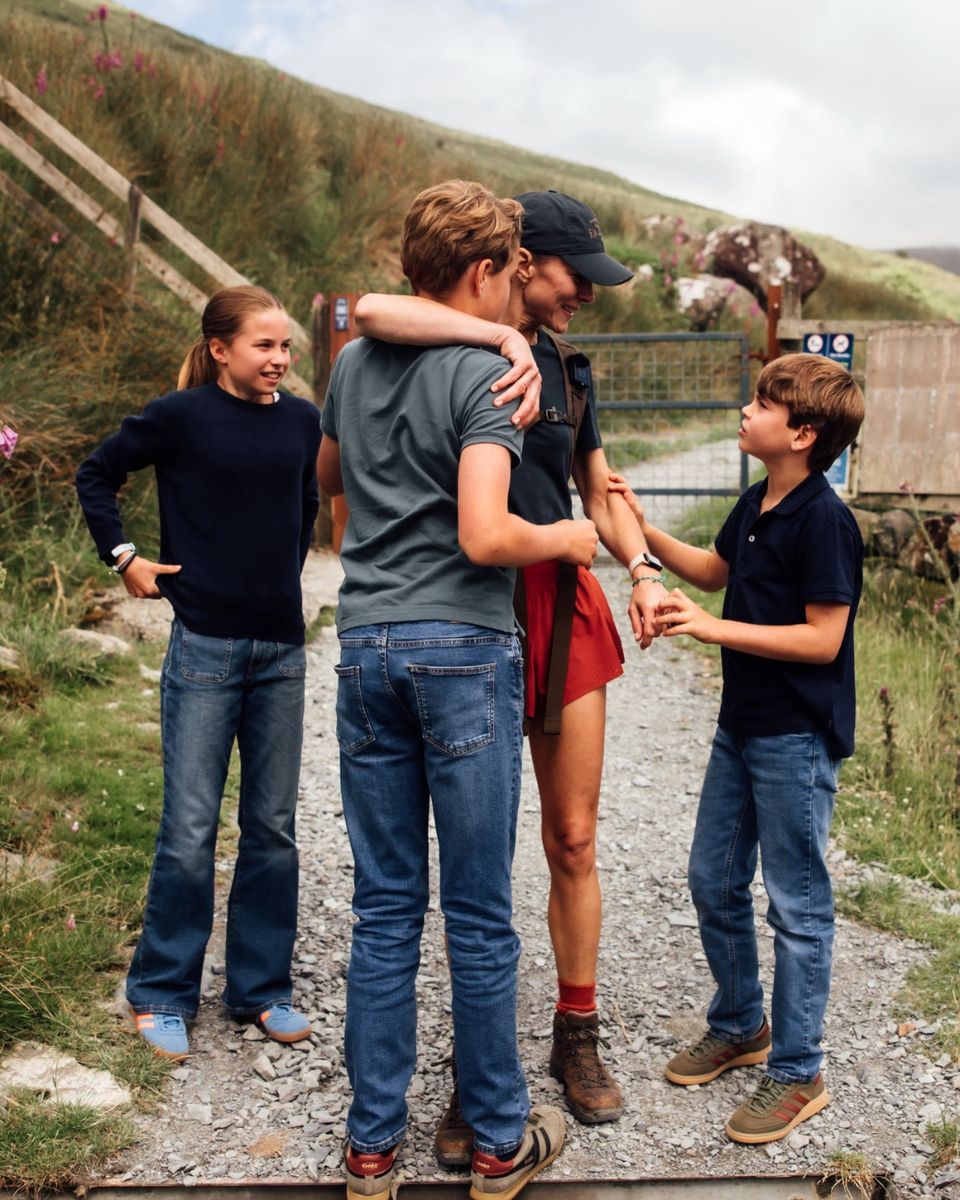 The photograph captures a moment from Kate’s Three Peaks Challenge, undertaken in support of the Royal Marsden Cancer Charity.