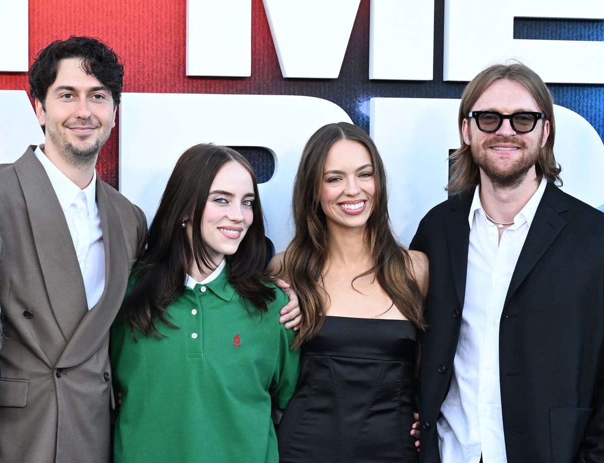 Nat Wolff, Billie Eilish, Claudia Sulewski and Finneas at the "Billie Eilish - Hit Me Hard And Soft: The Tour (Live in 3D)" Los Angeles Premiere