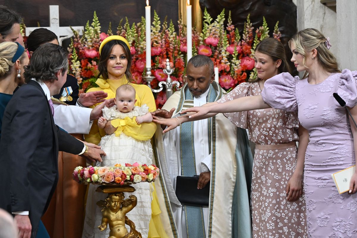 (From the right to left) Tiara Larsson and Princess Estelle at their goddaughter Princess Ines' christening