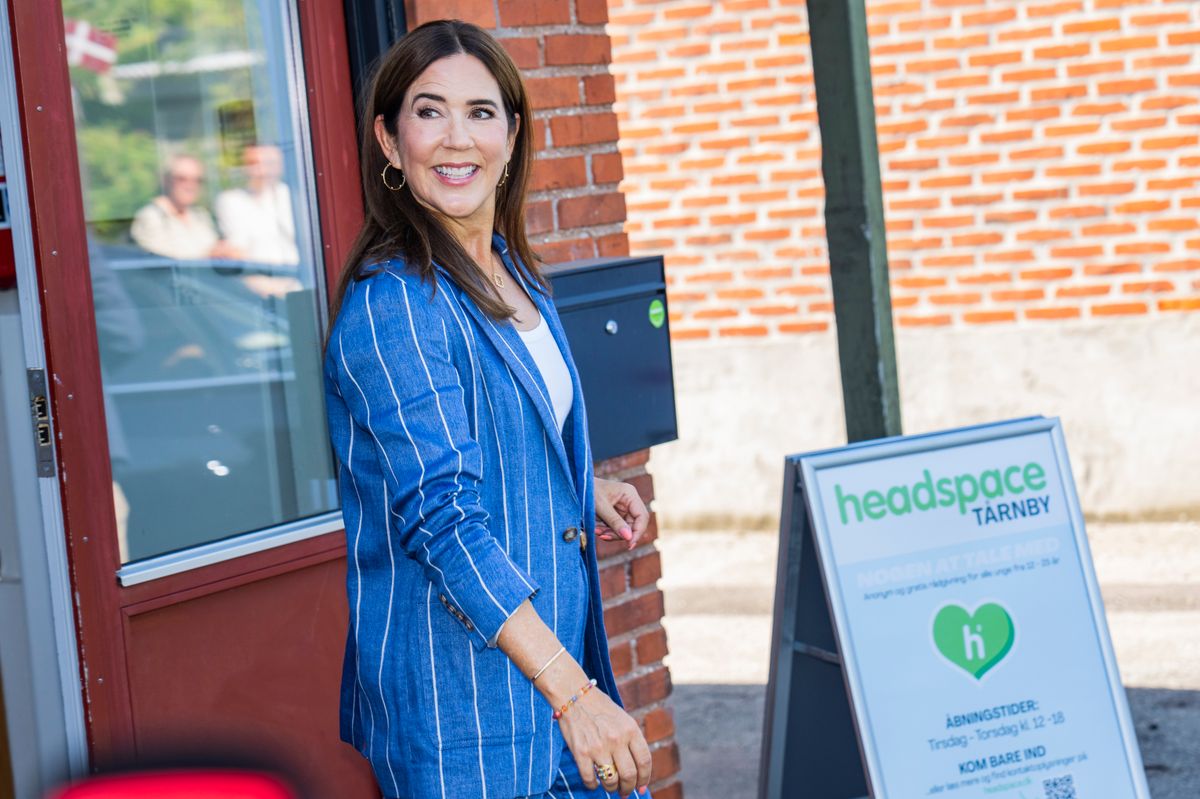 COPENHAGEN, DENMARK - AUGUST 13: Queen Mary of Denmark attends the opening of Headspace TÃ¥rnby on August 13, 2025 in TÃ¥rnby near Copenhagen, Denmark. (Photo by Martin Sylvest Andersen/Getty Images)