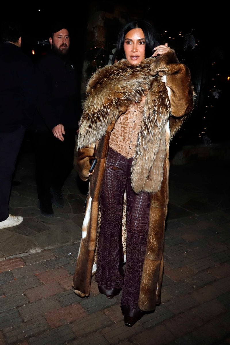Kim Kardashian is seen leaving Casa Tua on January 1, 2026 in Aspen, Colorado.