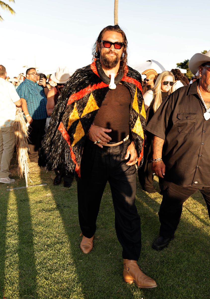Jason Momoa seen at the world premiere of the Apple TV+ series "Chief of War"