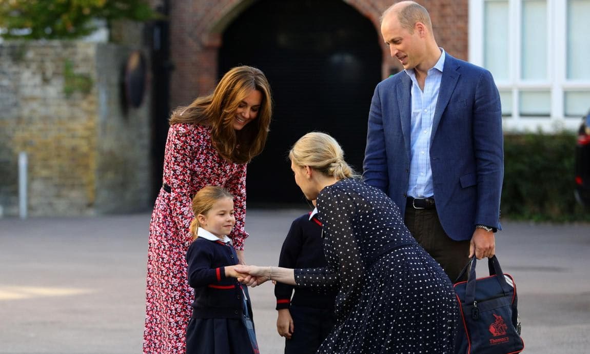 Princess Charlotte arrives for her first day at school