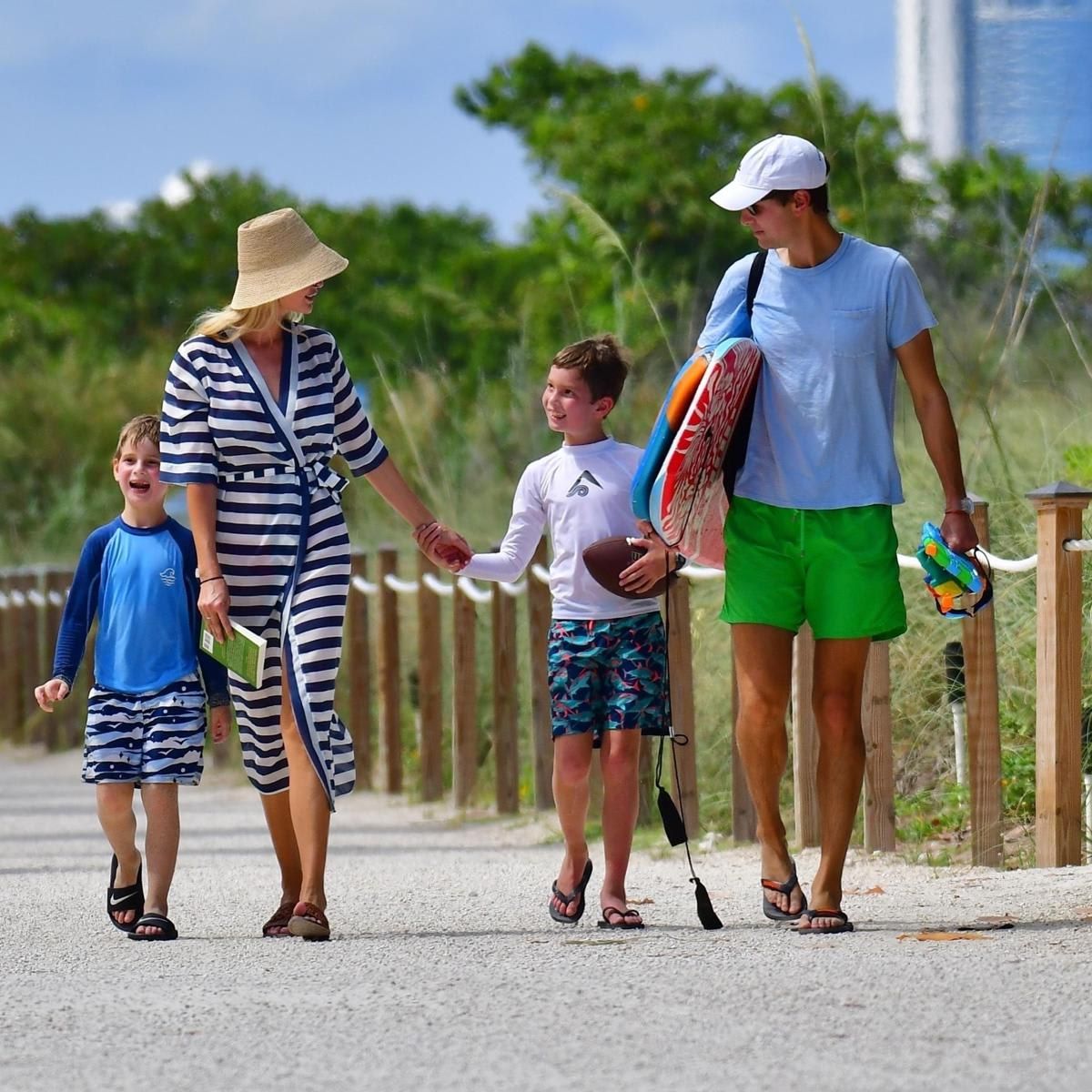 Ivanka Trump and Jared Kushner enjoy a relaxing day at the beach with their children