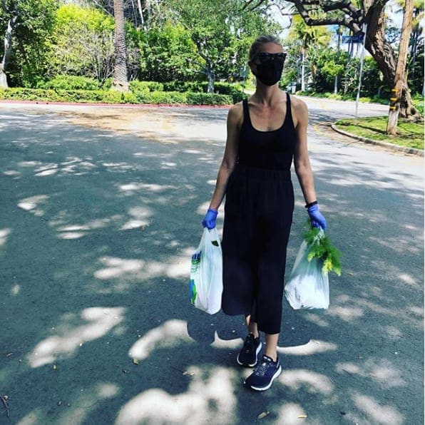 Gwyneth Paltrow wears masks and gloves during coronavirus pandemic