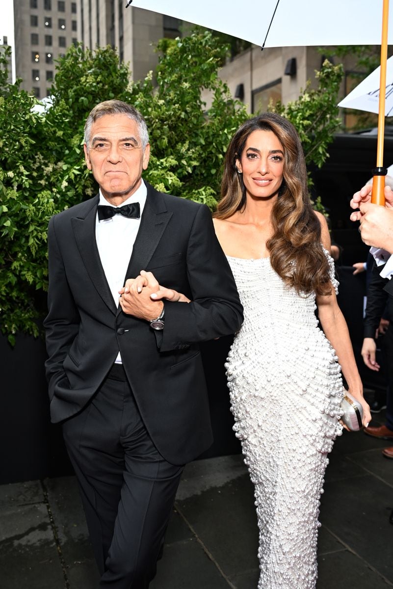 The rain did not stop the famous couple from attending this year's Tony Awards
