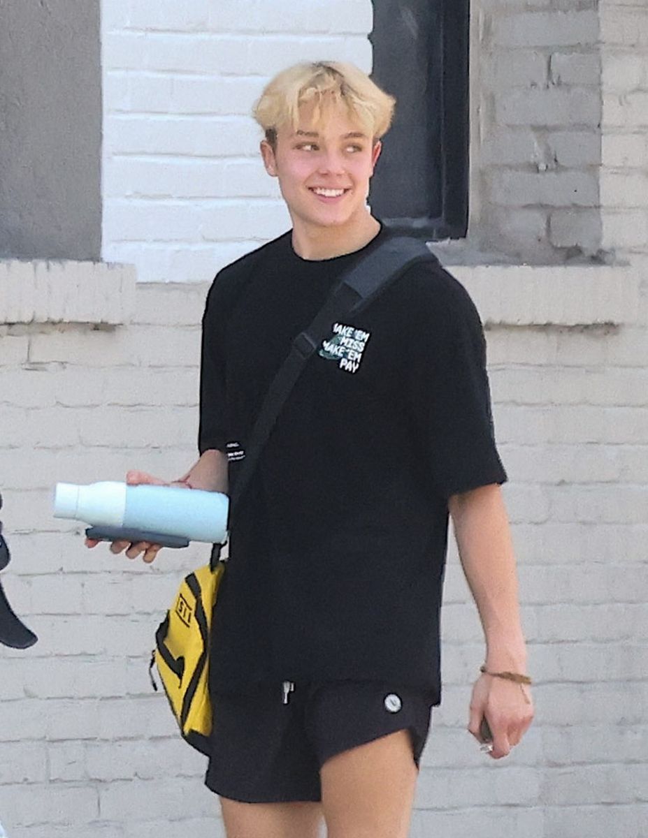 Angelina Jolie and Brad Pitt's son Knox Jolie was spotted leaving Muay Thai training in Los Angeles.