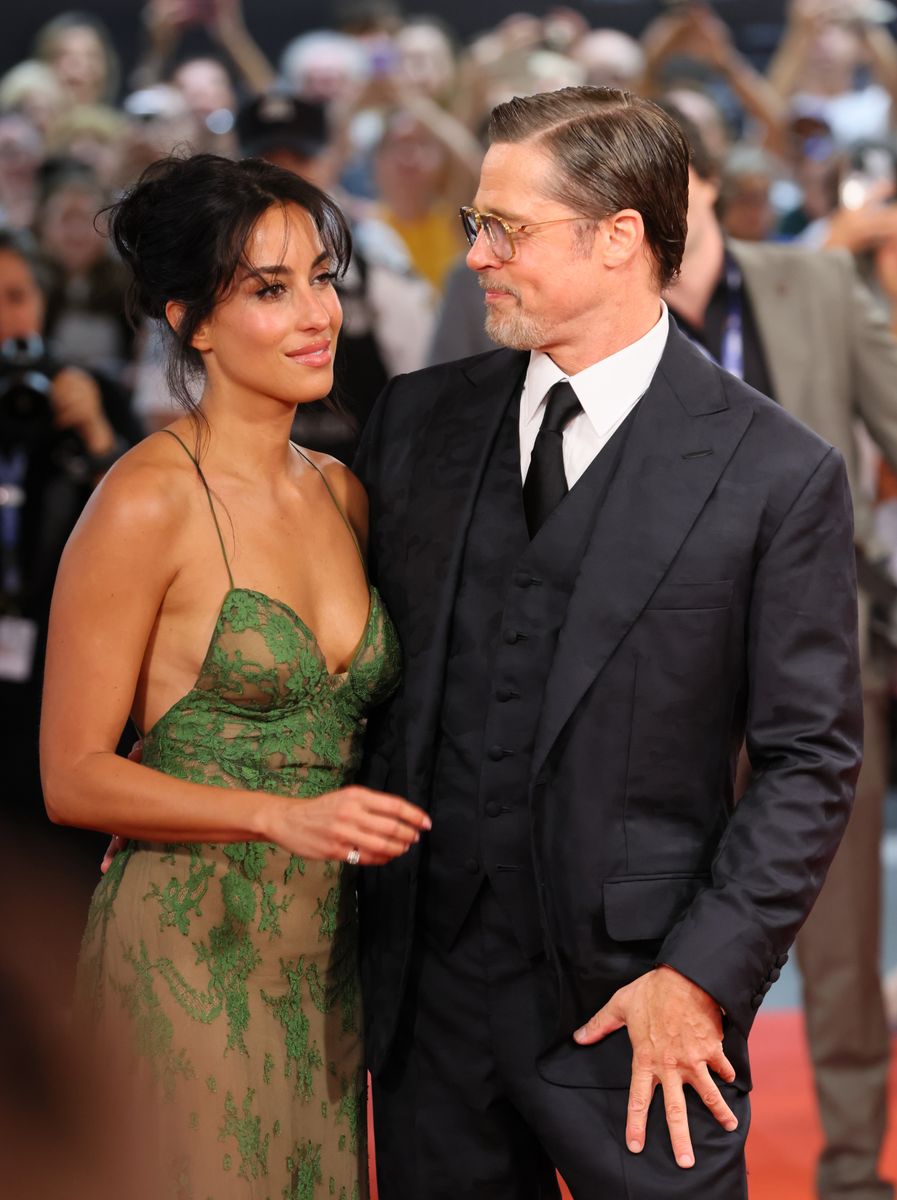 Brad Pitt and Ines de Ramon attend the "Heart Of The Beast" screening during the 74th San Sebastian International Film Festival on September 23, 2026 in San Sebastian, Spain.