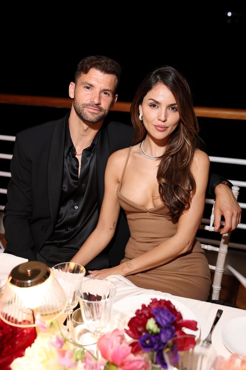 Grigor Dimitrov and Eiza GonzÃ¡lez attend the Red Sea Film Foundation's "Women In Cinema" Gala at Hotel du Cap-Eden-Roc on May 15, 2025 in Cap d'Antibes, France. (Photo by Daniele Venturelli/Getty Images for Red Sea Film Foundation)